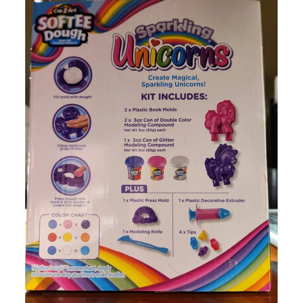 Cra Z Art, Make Magical Sparkling Unicorns, Softee Dough Kit, Christmas Fun